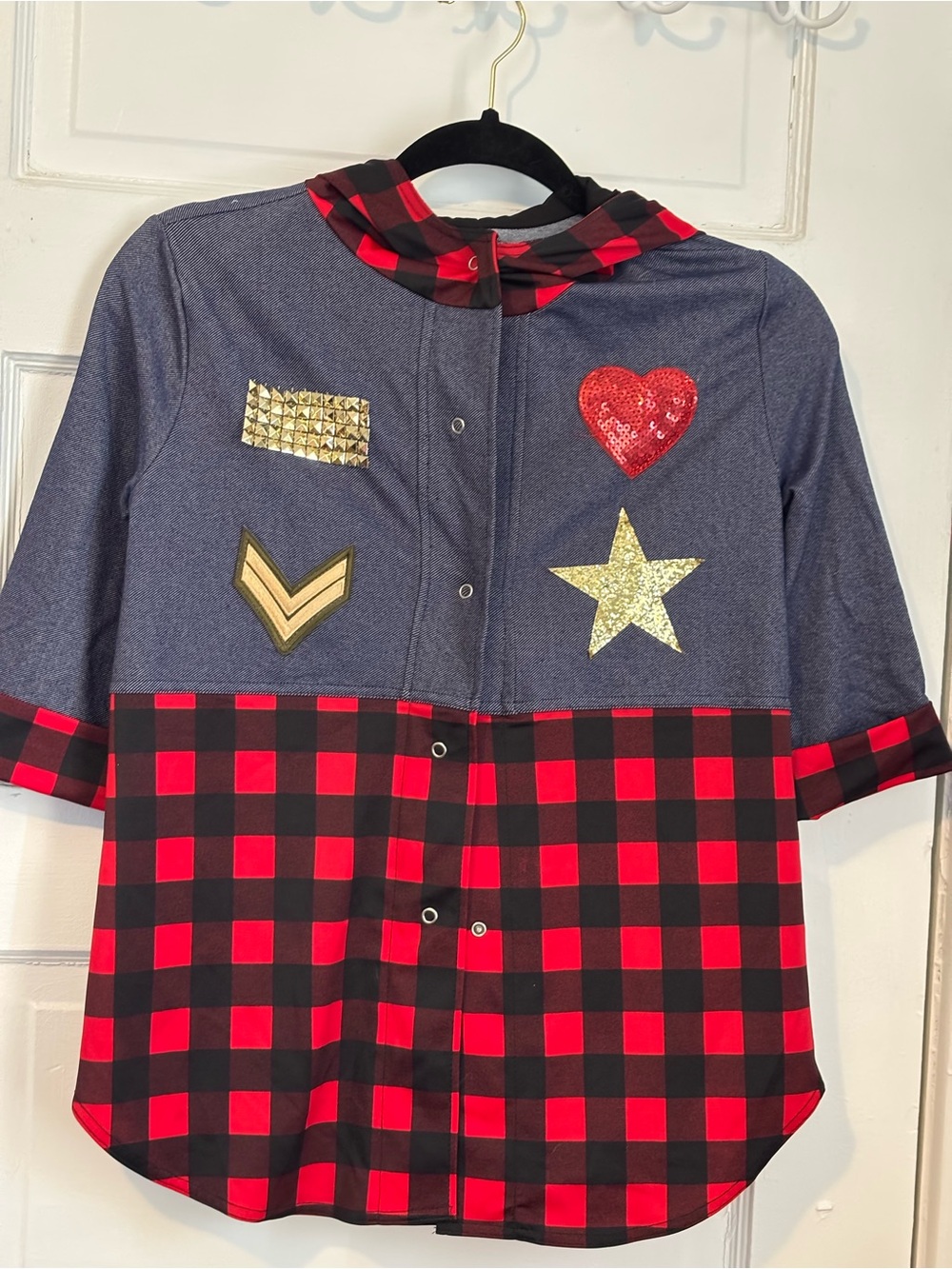 Weissman Red & Black Buffalo Plaid Hooded Shirt - hip hop